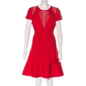 Herve Leger Red Hillary Bandage Dress